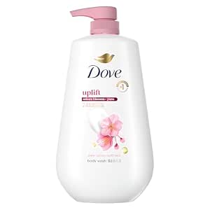 Dove 24hr Lotion Body Wash Uplift Sakura Blossom & Yuzu, 30.6 oz | Hydrating body wash with MicroMoisture and a floral citrus scent