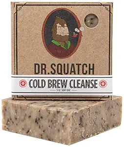 Dr. Squatch Cold Brew Cleanse Coffee Soap Bar – Blend of Shea Butter, Salt, Kaoilin Clay, and Some Top Notch Coffee Beans – Organic Handmade in USA