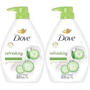 Dove Body Wash, Refreshing Cucumber & Green Tea, Value Size 2-Pack – Moisturizing Shower Soap Liquid for Softer, Smoother Skin