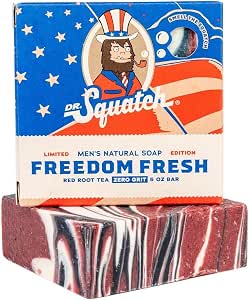 Dr. Squatch All Natural Bar Soap for Men with Zero Grit, Freedom Fresh