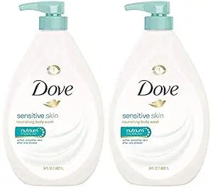 Dove Body Wash, Sensitive Skin Pump,34 Fl Oz (Pack of 2)