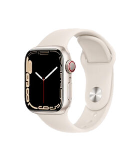 Apple Watch Series 7 (GPS + Cellular) – Starlight Aluminum – Smart Watch With Sport Band