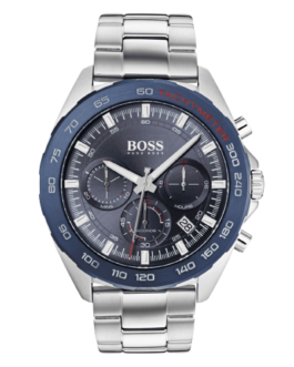 Hugo Boss Intensity HB 1513665 Blue Silver Tachymeter Chronograph Men’s Watch