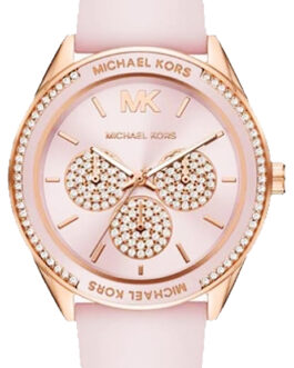 Michael Kors MK6946 MK Silicone Stainless Steel Oversized Sport Rhinestone Watch Watch Pink